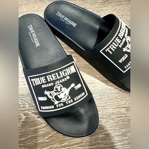 True Religion - Men's Kendrick Logo Slide (Buddha) Size 9, In good condition - Picture 2 of 8